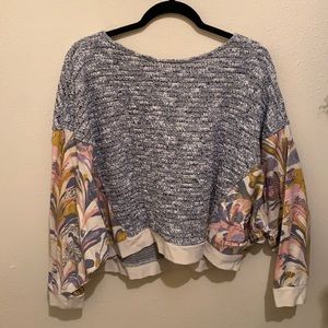 Floral Sleeve Knit Sweater: Anthropologie